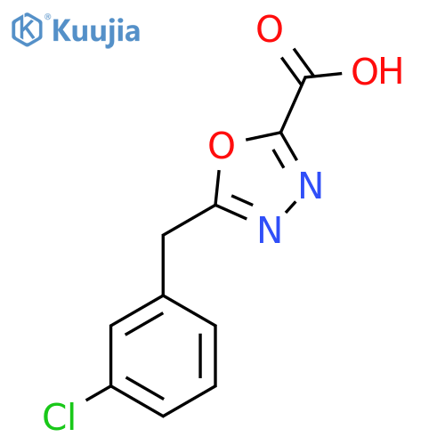 5-(3-chlorophenyl)methyl-1,3,4-oxadiazole-2-carboxylic acid structure