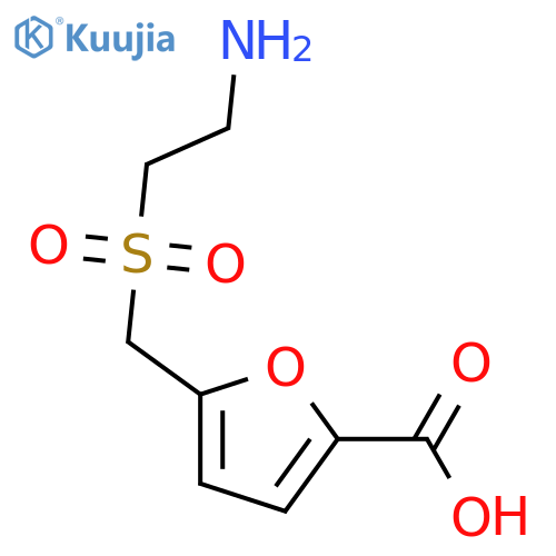 5-(2-aminoethanesulfonyl)methylfuran-2-carboxylic acid structure