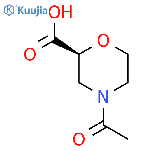 (2S)-4-acetylmorpholine-2-carboxylic acid structure