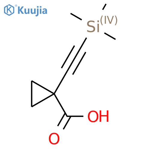 1-((Trimethylsilyl)ethynyl)cyclopropanecarboxylic acid structure