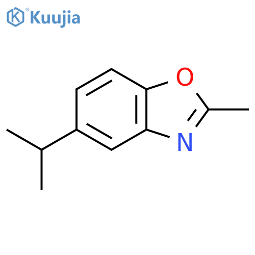Benzoxazole,2-methyl-5-(1-methylethyl)- structure