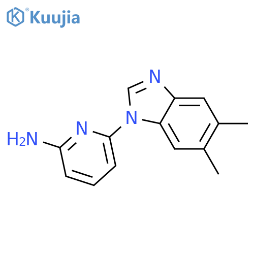 6-(5,6-dimethyl-1H-1,3-benzodiazol-1-yl)pyridin-2-amine structure