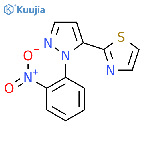 2-(1-(2-Nitrophenyl)-1H-pyrazol-5-yl)thiazole structure