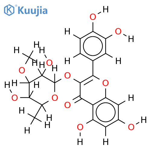 quercetin 3-O-(3-O-methyl-alpha-L-rhamnopyranoside) structure