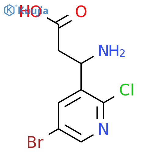 3-amino-3-(5-bromo-2-chloropyridin-3-yl)propanoic acid structure