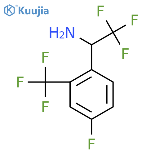 2,2,2-trifluoro-1-4-fluoro-2-(trifluoromethyl)phenylethan-1-amine structure