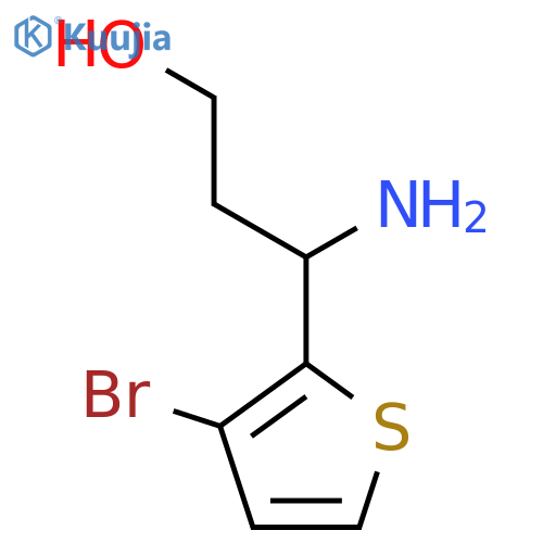 3-amino-3-(3-bromothiophen-2-yl)propan-1-ol structure