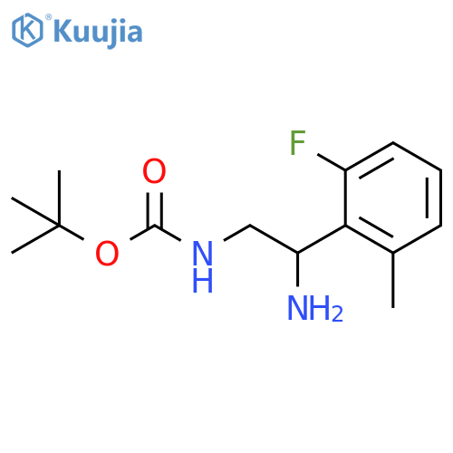 tert-butyl N-2-amino-2-(2-fluoro-6-methylphenyl)ethylcarbamate structure