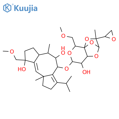 Dicyclopenta[a,d]cyclooctene-5,9-diol,1,2,4,5,6,6a,7,8,9,10a-decahydro-9-(methoxymethyl)-6,10a-dimethyl-3-(1-methylethyl)-4-[[(2S,3S,4aS,5R,7S,8R,8aR)-tetrahydro-8-hydroxy-5-(methoxymethyl)-3-methyl-3-[(2S)-2-oxiranyl]-7H-2,4a-epoxy-5H-pyrano[3,4-b]-1,4-dioxin-7-yl]oxy]-,(4R,5R,6R,6aS,9R,10aR)- structure