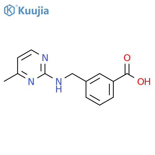 3-{[(4-methylpyrimidin-2-yl)amino]methyl}benzoic acid structure