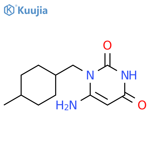 6-amino-1-[(4-methylcyclohexyl)methyl]-1,2,3,4-tetrahydropyrimidine-2,4-dione structure