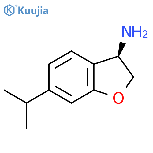 3-Benzofuranamine, 2,3-dihydro-6-(1-methylethyl)-, (3R)- structure