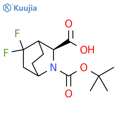 (3S)-2-tert-butoxycarbonyl-5,5-difluoro-2-azabicyclo[2.2.2]octane-3-carboxylic acid structure