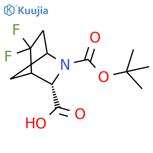 (3S)-2-tert-butoxycarbonyl-5,5-difluoro-2-azabicyclo[2.2.1]heptane-3-carboxylic acid structure