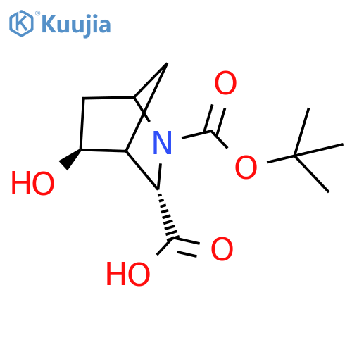 (3S,5R)-5-Hydroxy-2-(2-methylpropan-2-yl)oxycarbonyl-2-azabicyclo2.2.1heptane-3-carboxylic acid structure