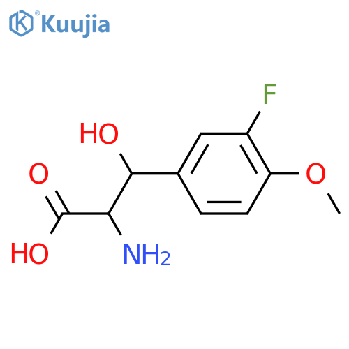 2-amino-3-(3-fluoro-4-methoxyphenyl)-3-hydroxypropanoic acid structure