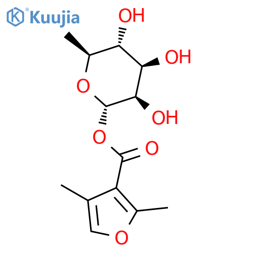 2,4-dimethyl-3-furanylcarbonyl alpha-L-rhamnopyranoside structure