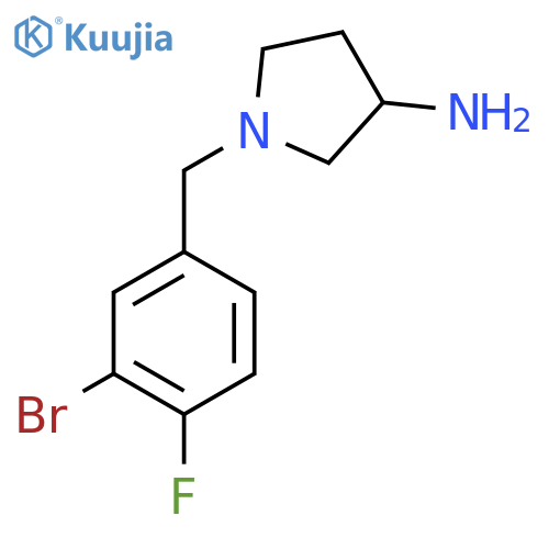 1-(3-Bromo-4-fluorobenzyl)pyrrolidin-3-amine structure
