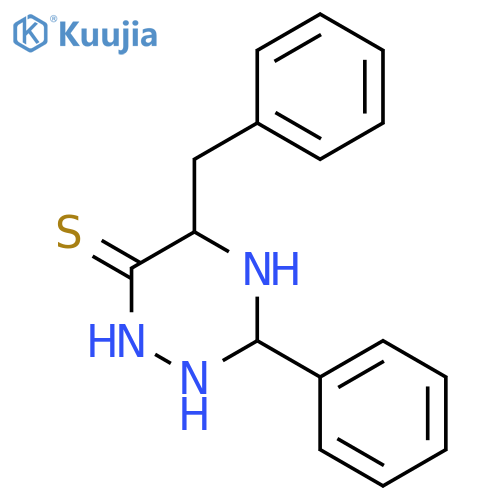 1,2,4-Triazine-6(1H)-thione,3-phenyl-5-(phenylmethyl)- structure
