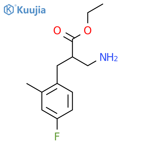 Ethyl 3-amino-2-[(4-fluoro-2-methylphenyl)methyl]propanoate structure