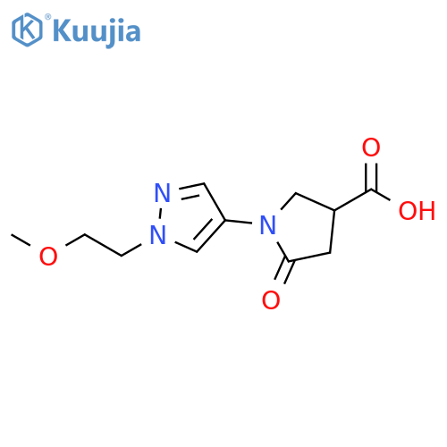 1-1-(2-methoxyethyl)-1H-pyrazol-4-yl-5-oxopyrrolidine-3-carboxylic acid structure