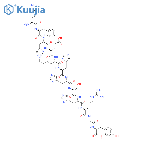 L-Tyrosine,L-lysyl-L-phenylalanyl-L-histidyl-L-a-glutamyl-L-lysyl-L-histidyl-L-histidyl-L-seryl-L-histidyl-L-arginylglycyl- structure
