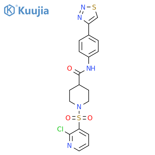 1-[(2-chloropyridin-3-yl)sulfonyl]-N-[4-(1,2,3-thiadiazol-4-yl)phenyl]piperidine-4-carboxamide structure