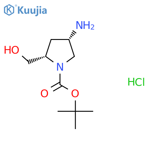 tert-butyl (2S,4S)-4-amino-2-(hydroxymethyl)pyrrolidine-1-carboxylate;hydrochloride structure