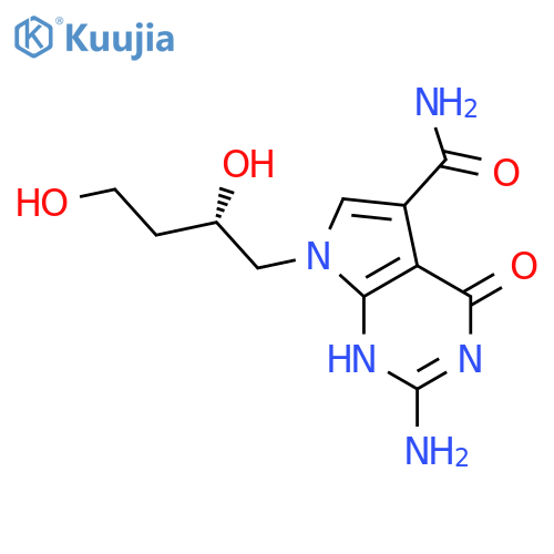 1H-Pyrrolo[2,3-d]pyrimidine-5-carboxamide,2-amino-7-(2,4-dihydroxybutyl)-4,7-dihydro-4-oxo-, (S)- (9CI) structure