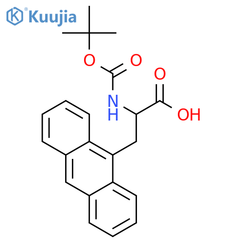 (2R)-3-(9-anthryl)-2-(tert-butoxycarbonylamino)propanoic acid structure