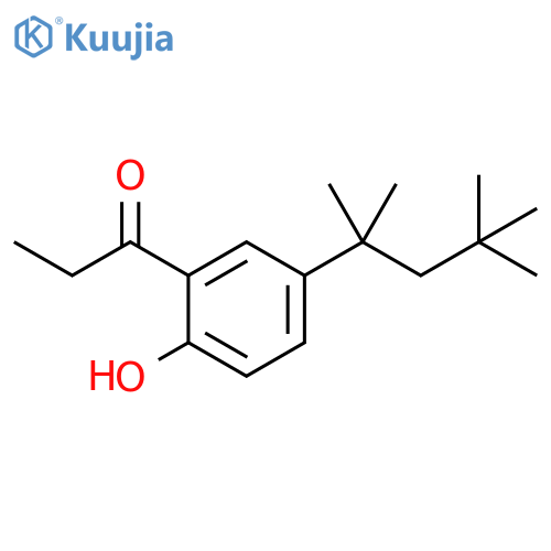 1-2-hydroxy-5-(2,4,4-trimethylpentan-2-yl)phenylpropan-1-one structure