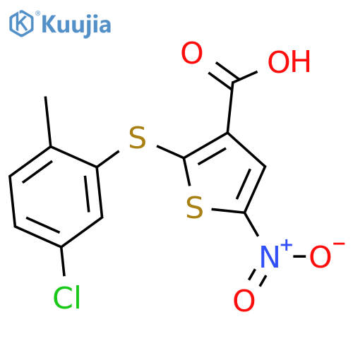 3-Thiophenecarboxylic acid, 2-[(5-chloro-2-methylphenyl)thio]-5-nitro- (9CI, ACI) structure