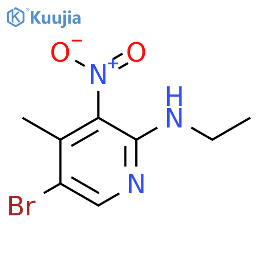 5-Bromo-N-ethyl-4-methyl-3-nitropyridin-2-amine structure