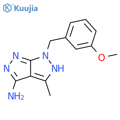 6-[(3-methoxyphenyl)methyl]-4-methyl-5H,6H-[1,2]diazolo[3,4-c]pyrazol-3-amine structure