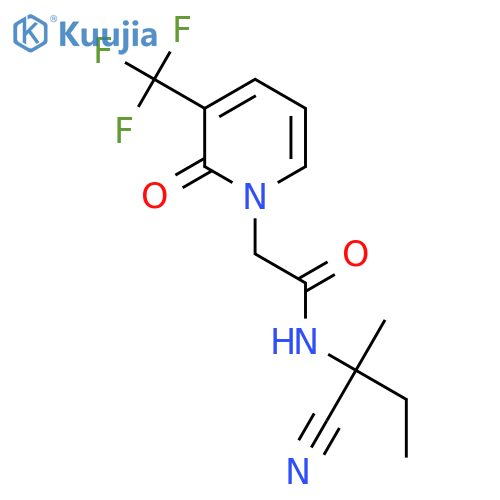 N-(1-cyano-1-methylpropyl)-2-[2-oxo-3-(trifluoromethyl)-1,2-dihydropyridin-1-yl]acetamide structure