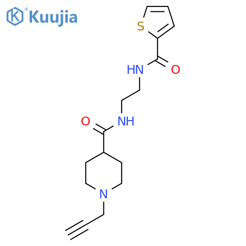 1-(prop-2-yn-1-yl)-N-{2-[(thiophen-2-yl)formamido]ethyl}piperidine-4-carboxamide structure