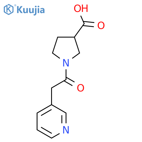 1-[2-(Pyridin-3-yl)acetyl]pyrrolidine-3-carboxylic acid structure