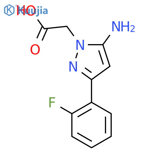 2-[5-amino-3-(2-fluorophenyl)-1H-pyrazol-1-yl]acetic acid structure