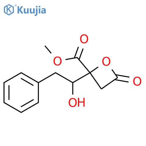 2-Oxetanecarboxylic acid, 2-(1-hydroxy-2-phenylethyl)-4-oxo-, methyl ester (9CI) structure