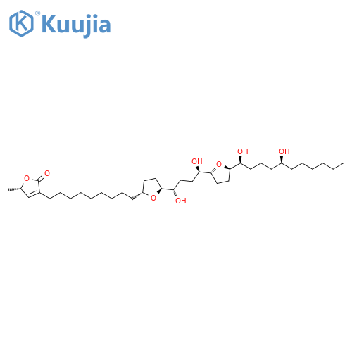 2(5H)-Furanone,3-[9-[(2R,5S)-5-[(1S,4R)-4-[(2R,5R)-5-[(1S,5S)-1,5-dihydroxyundecyl]tetrahydro-2-furanyl]-1,4-dihydroxybutyl]tetrahydro-2-furanyl]nonyl]-5-methyl-,(5S)- structure