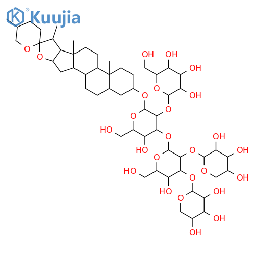 b-D-Glucopyranoside, (3b,5a,25R)-spirostan-3-yl O-b-D-galactopyranosyl-(1&reg;2)-O-[O-b-D-xylopyranosyl-(1&reg;2)-O-[b-D-xylopyranosyl-(1&reg;3)]-b-D-glucopyranosyl-(1&reg;3)]- (9CI) structure