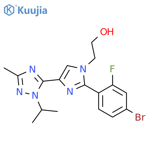 2-[2-(4-Bromo-2-fluorophenyl)-4-(5-methyl-2-propan-2-yl-1,2,4-triazol-3-yl)imidazol-1-yl]ethanol structure