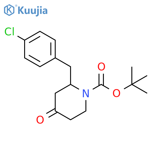 tert-butyl 2-(4-chlorophenyl)-4-oxopiperidine-1-carboxylate structure