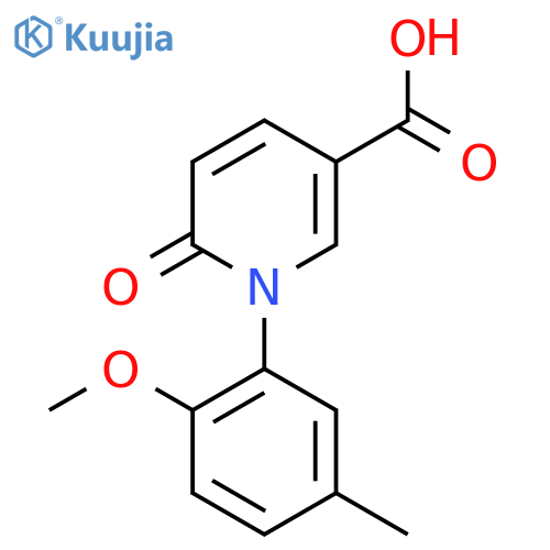 1-(2-Methoxy-5-methylphenyl)-6-oxo-1,6-dihydropyridine-3-carboxylic acid structure