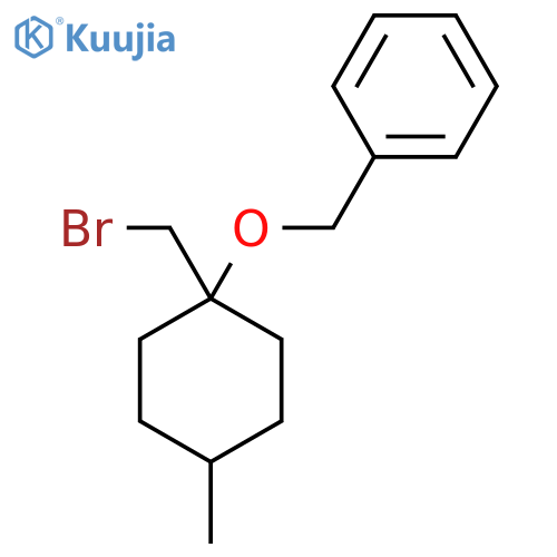 ({1-(bromomethyl)-4-methylcyclohexyloxy}methyl)benzene structure