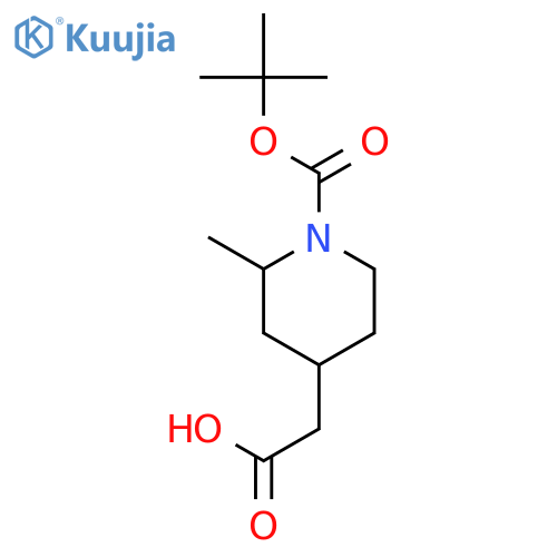 2-{1-[(tert-butoxy)carbonyl]-2-methylpiperidin-4-yl}acetic acid structure