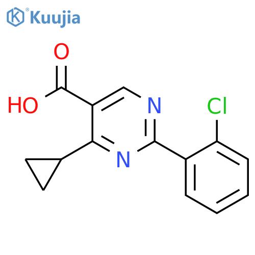 2-(2-chlorophenyl)-4-cyclopropylpyrimidine-5-carboxylic acid structure