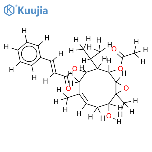 6-acetyl-8-t-cinnamyl-4beta,5alpha-epoxyantakyatriol structure
