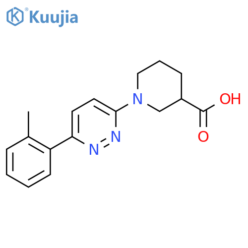 1-6-(2-methylphenyl)pyridazin-3-ylpiperidine-3-carboxylic acid structure