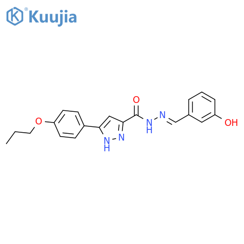 N'-[(1E)-(3-hydroxyphenyl)methylidene]-3-(4-propoxyphenyl)-1H-pyrazole-5-carbohydrazide structure